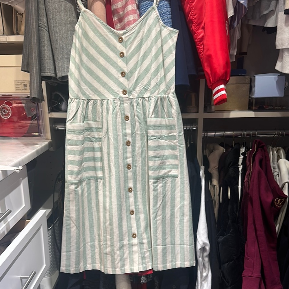 Striped Button-Down Sundress